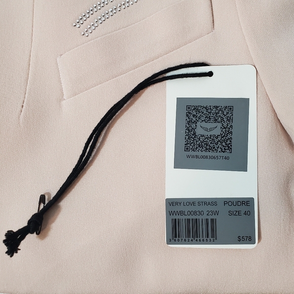 Zadig & Voltaire Very Love Strass Blazer With Rhinestones - Pale Pink Size EU 40 - Picture 6 of 13